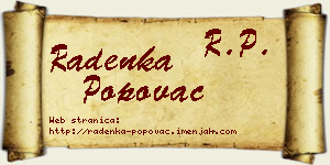 Radenka Popovac vizit kartica